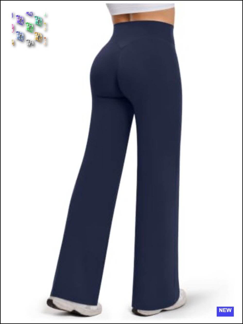 High Waisted Wide Leg Yoga Pants Booty Lifting No Front Seam 4-Way Stretch